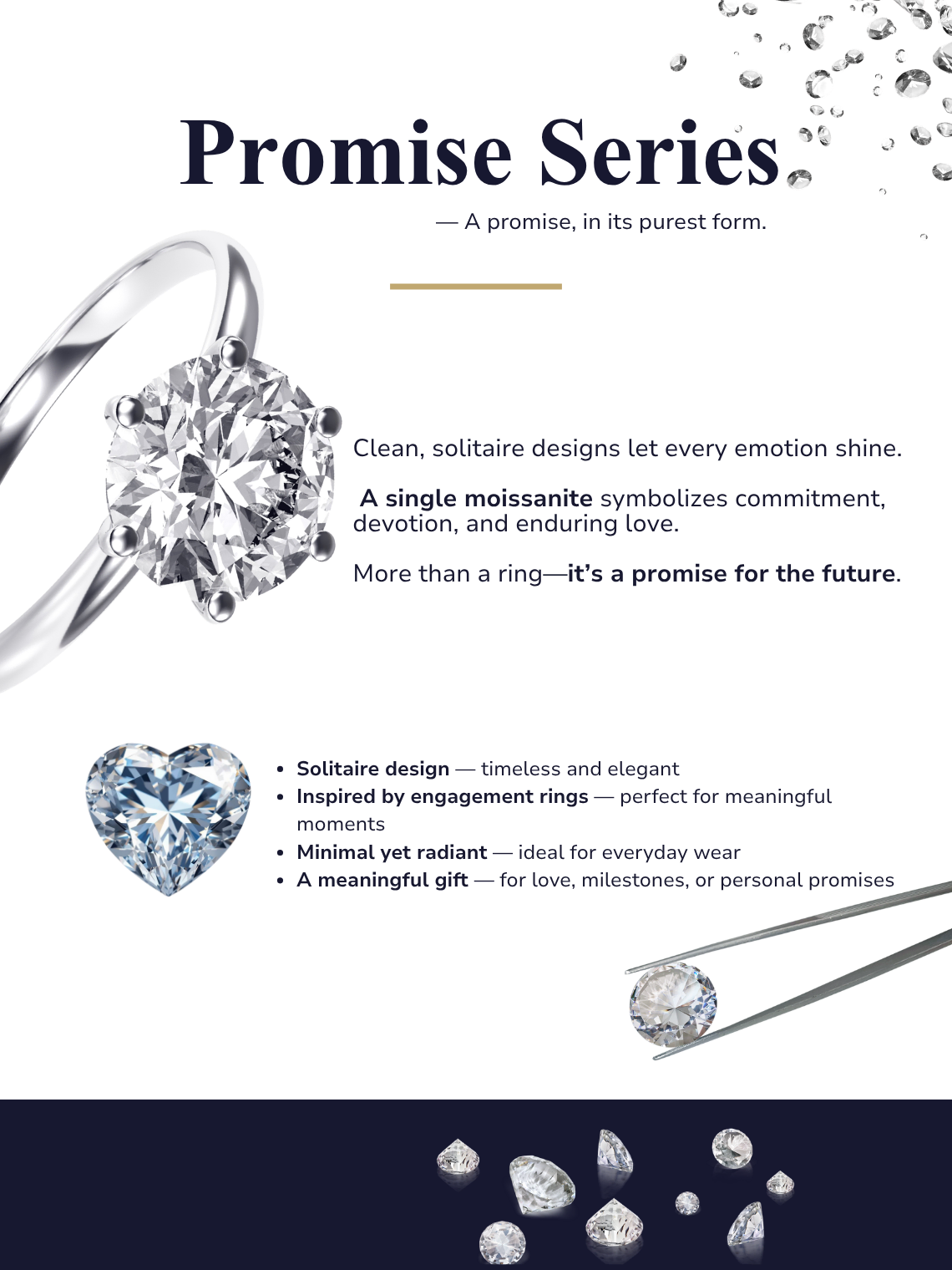 eternal promise ring series meaning symbolic engagement jewelry representing love commitment and timeless connection minimalist moissanite design