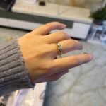 close up two stone moissanite ring 0.5ct x2 sparkle detail
