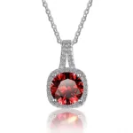 Time & Distance Series – Time & Distance™ Square Moissanite Necklace (1–2CT, Multi-Color Birthstone Edition)