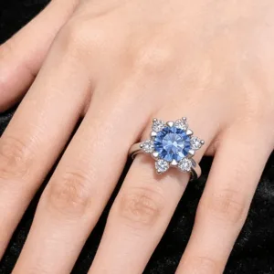 Model wearing the Time & Distance™ 1CT Moissanite Birthstone Ring, highlighting its elegant fit and radiant gemstone color.