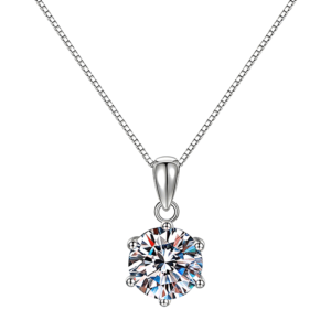 Promise Series – First Love™ Necklace (6-Prong Solitaire, Box Chain, 0.5–1CT)