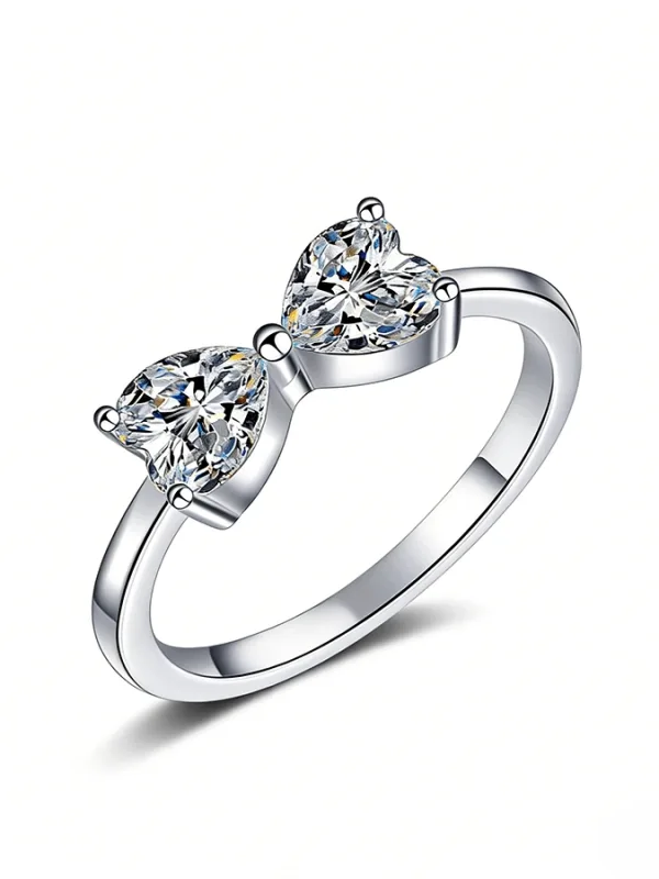 The Promise Moissanite Bound Hearts™ Ring, a romantic symbol of connection with dual 0.5CT moissanite gems, You & Me Series.