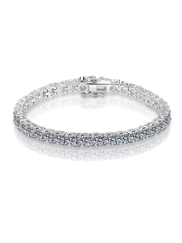Exquisite Evermore™ Handmade Moissanite Tennis Bracelet by The Promise Moissanite, featuring a continuous row of sparkling stones, Upgrade Series.