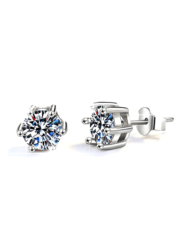 Eternal Promise™ Moissanite Drop Earrings by The Promise Moissanite, featuring a sleek box chain design and secure 6-prong settings.